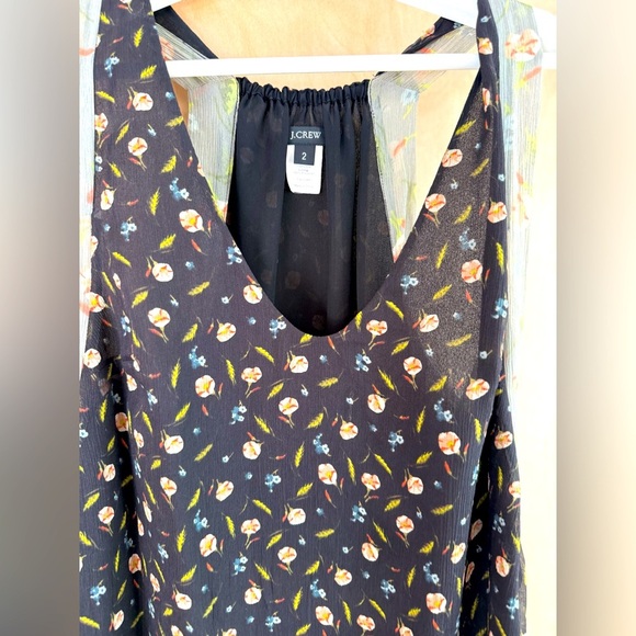 J. Crew Floral Tiered Silk Midi Sundress - Picture 3 of 8